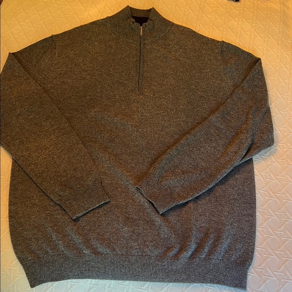 Gray Zip Up Sweater with Cozy CASHMERE Comfort - Picture 4 of 5